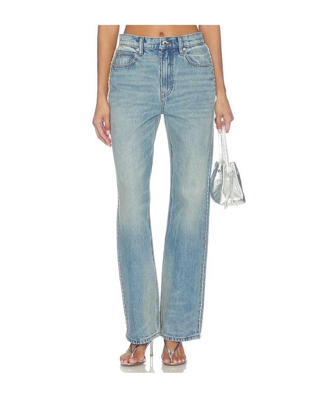 Alexander Wang Blue Ez Jeans With Embellished Chain