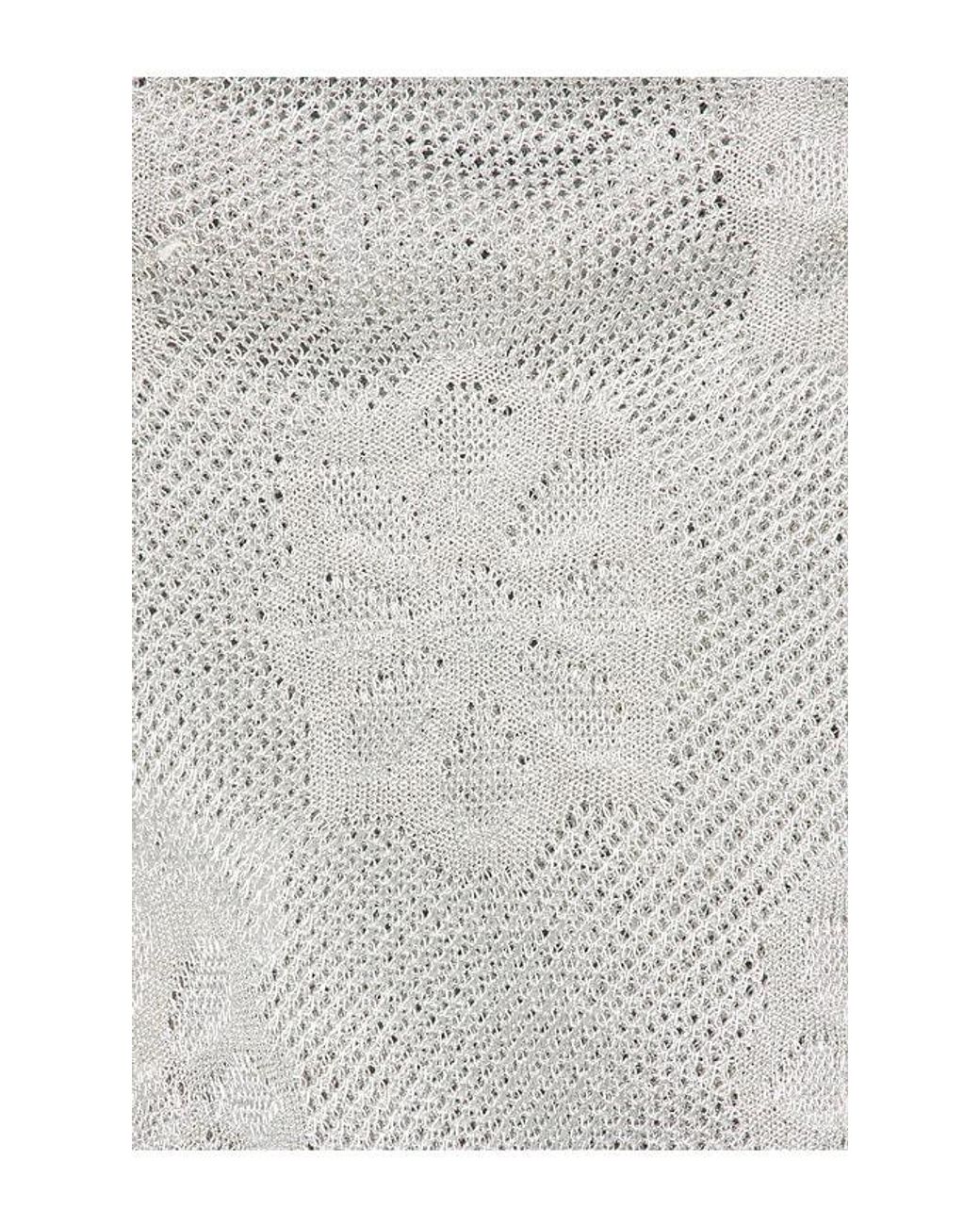 Siedres White Poli Metallic Knit Cardigan