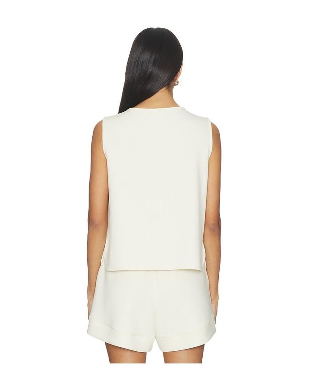 Varley White Josie Button Through Tank Top