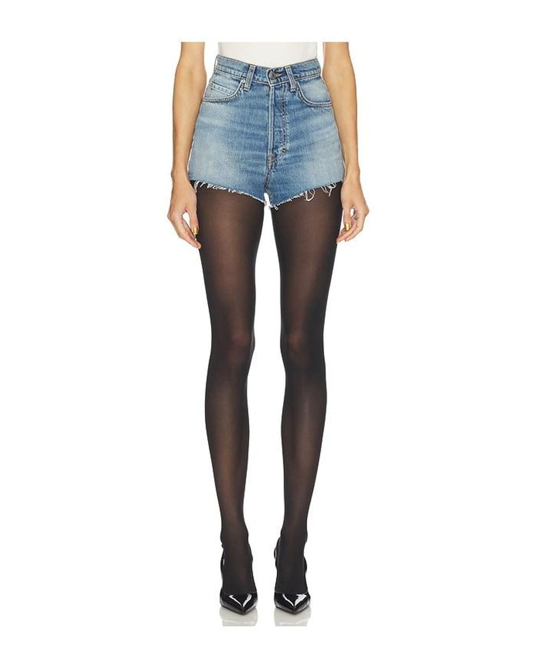 GRLFRND Blue Nadia V Front Short
