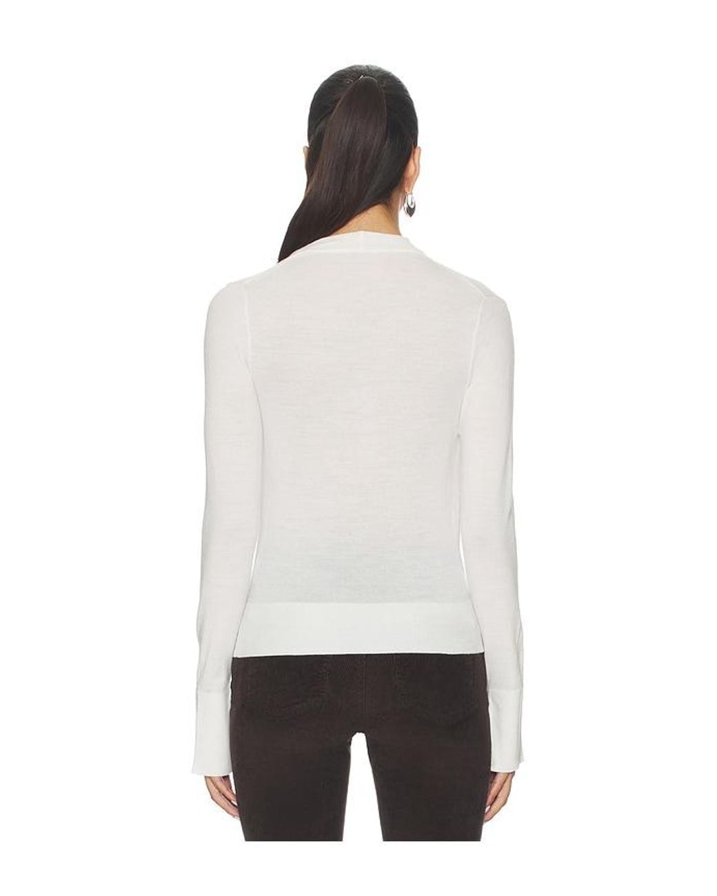 Jonathan Simkhai White Natia Cowl Neck Top