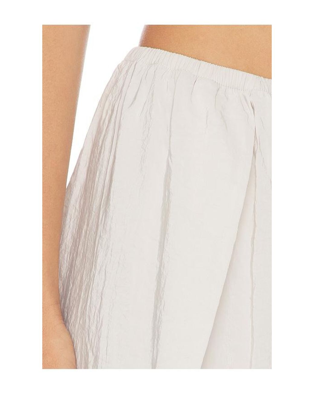La Ligne White Pleated Wide Leg Pant