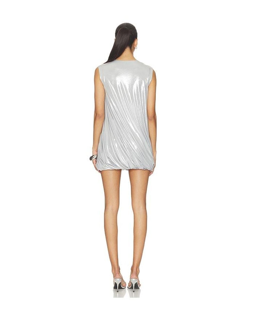 Norma Kamali White Sleeveless Twist Mini Dress