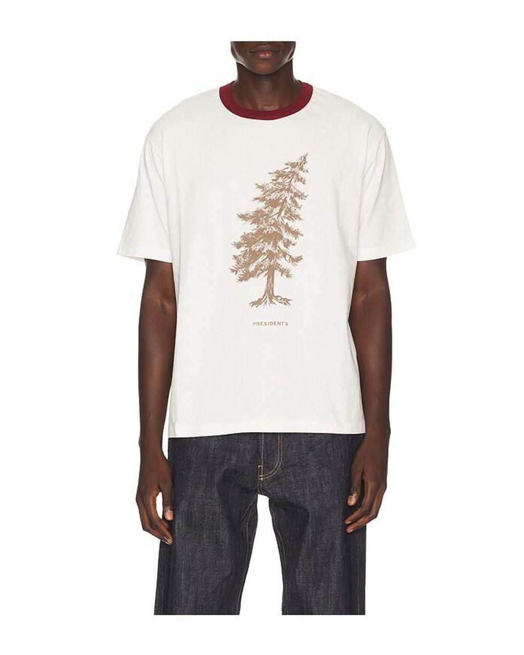 President's White Bicolor Print Cypress T-Shirt for men