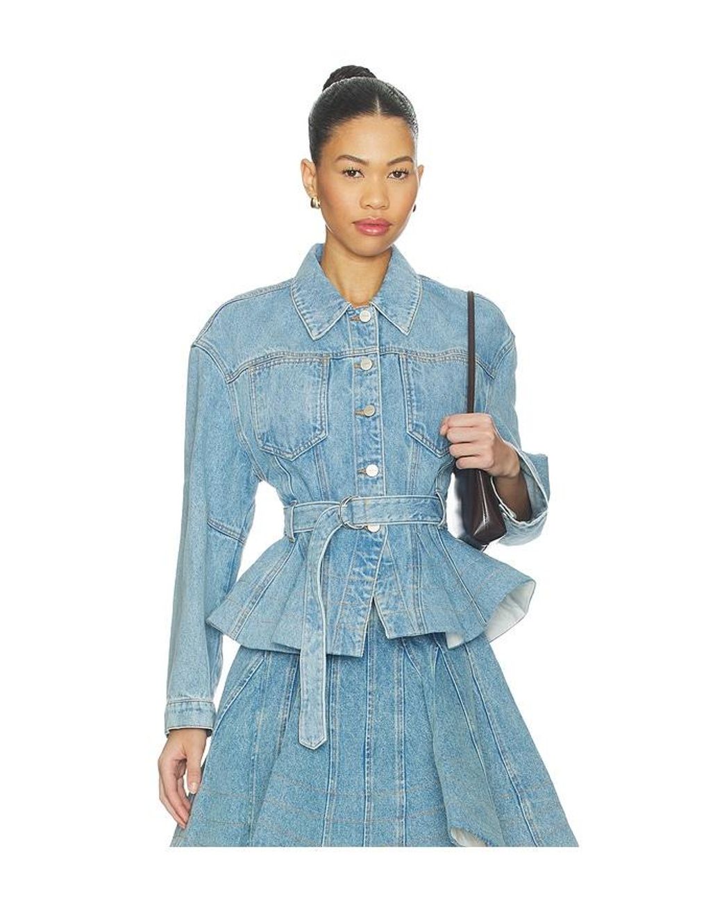 AKNVAS Blue Alex Peplum Denim Jacket
