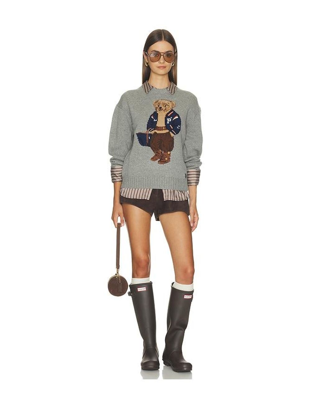 Polo Ralph Lauren Multicolor Wool Bear Long Sleeve Crew Neck Sweater