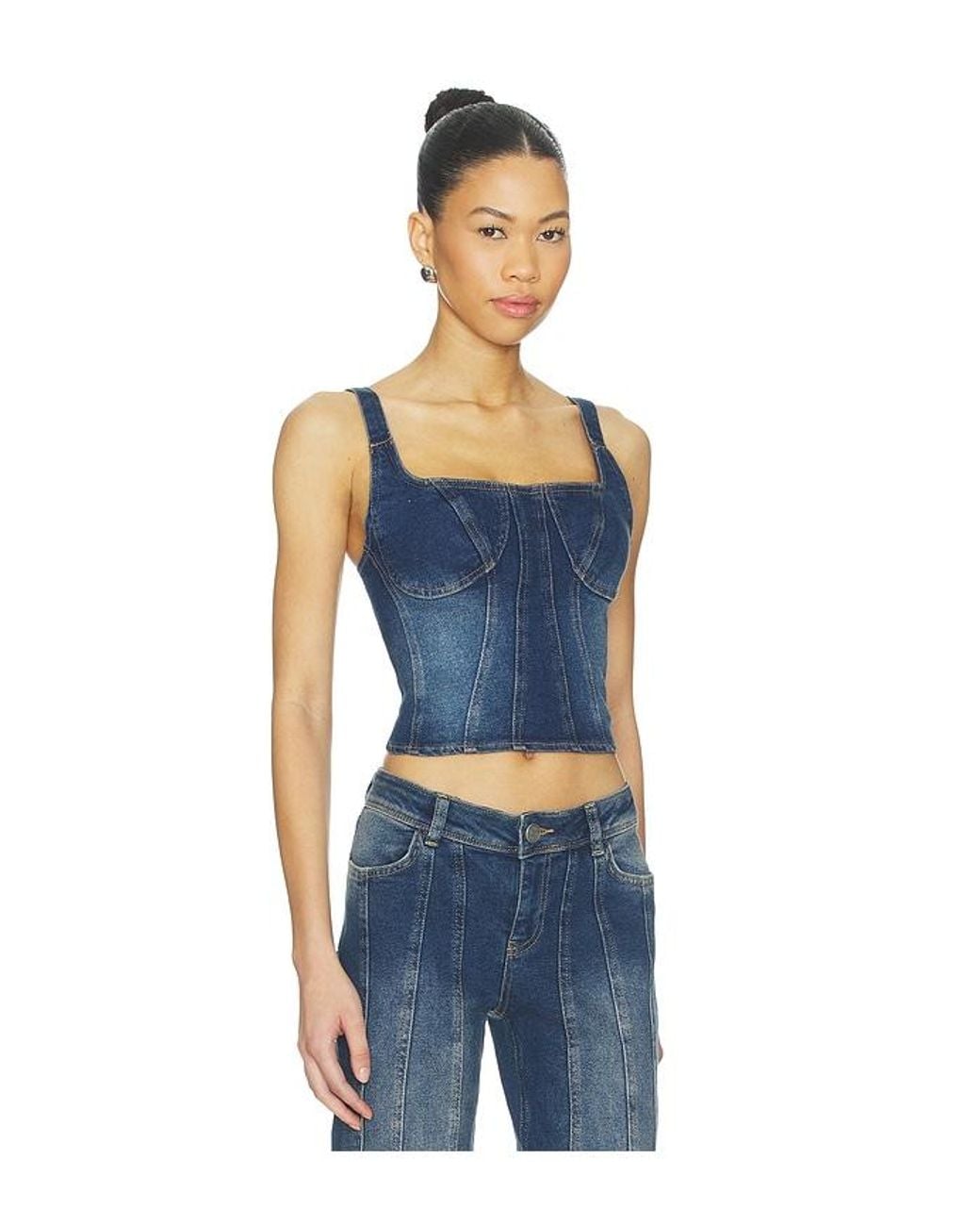 OW Collection Blue Devin Denim Top