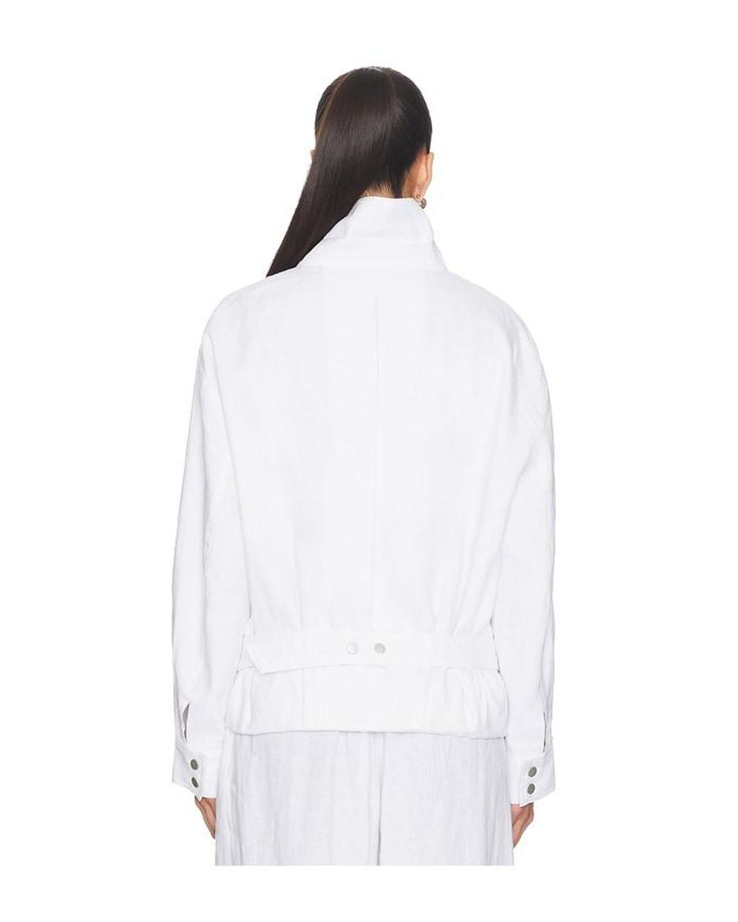 AEXAE White Linen Bomber Jacket
