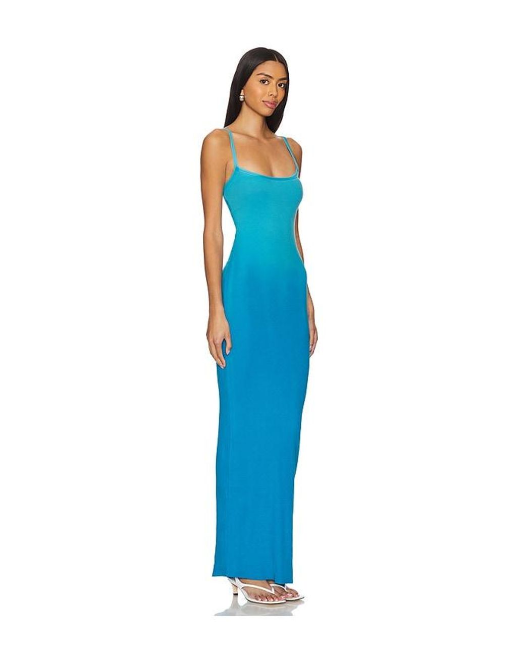 Cotton Citizen Blue Verona Spaghetti Maxi Dress