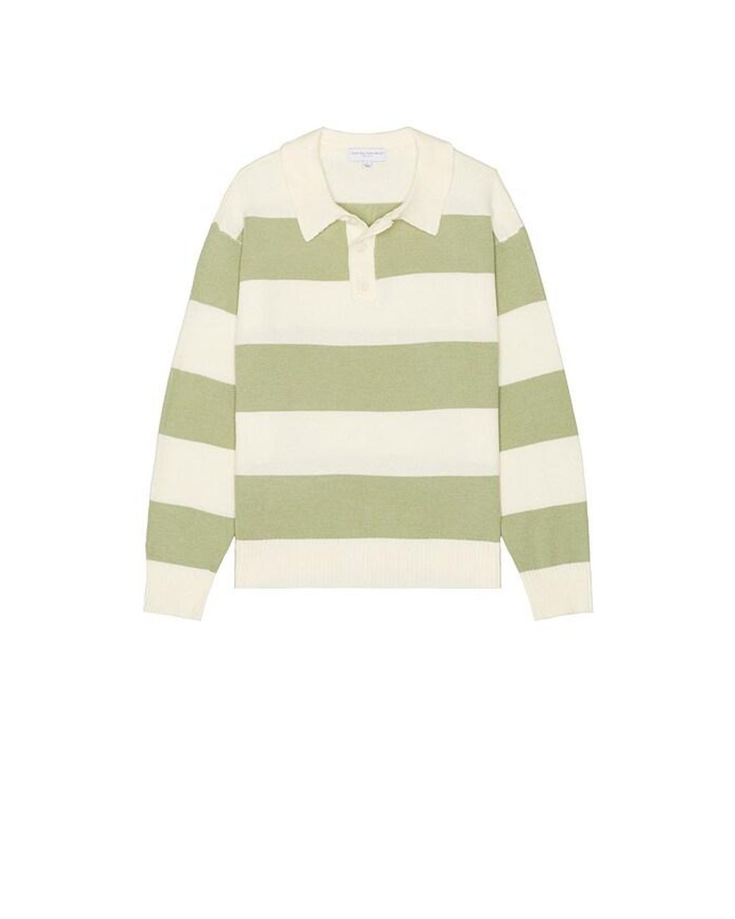 Central Park West Green Theo Striped Rugby Sweater for men