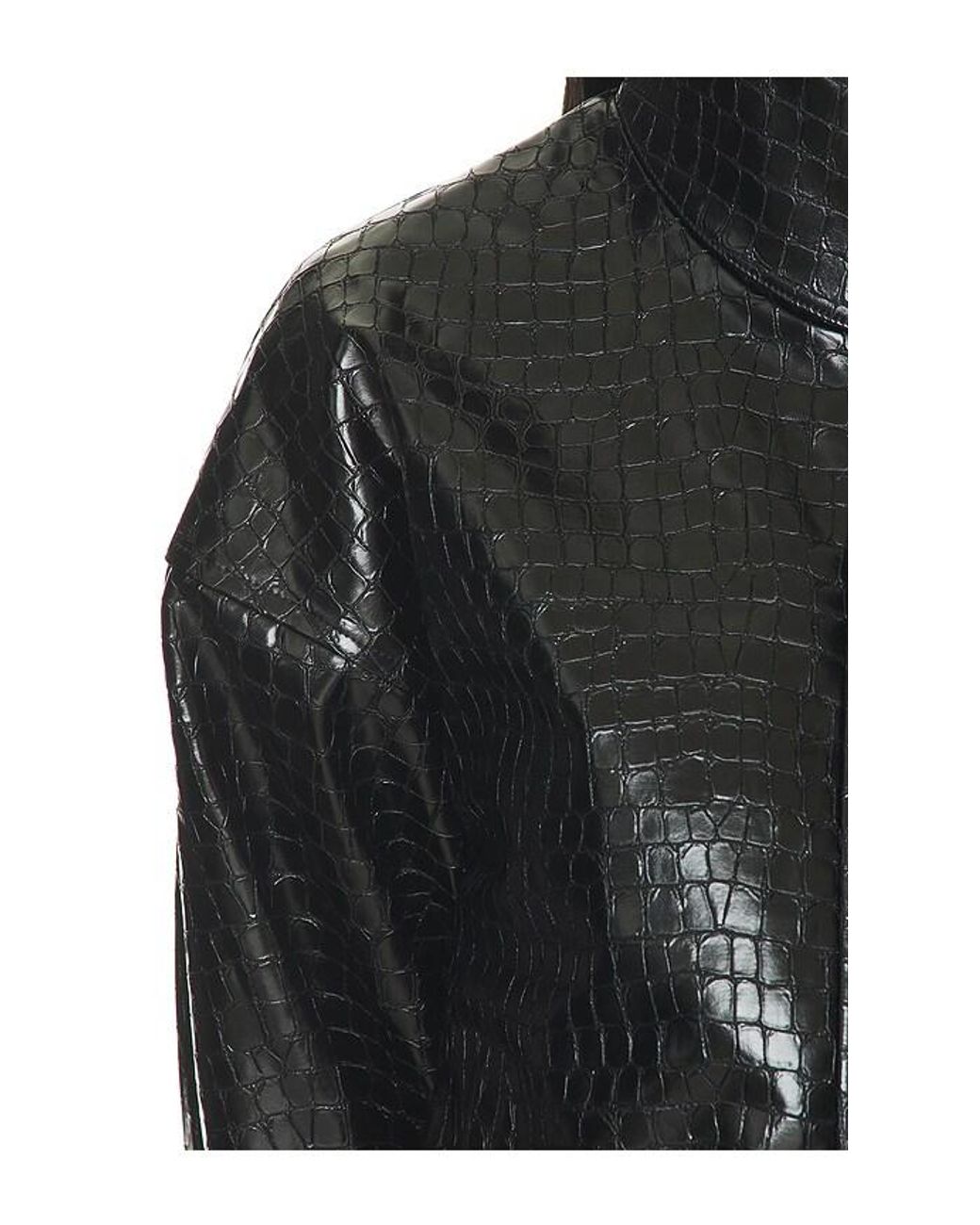 Lovers + Friends Black X Hannah Lizzy Denise Faux Croc Jacket