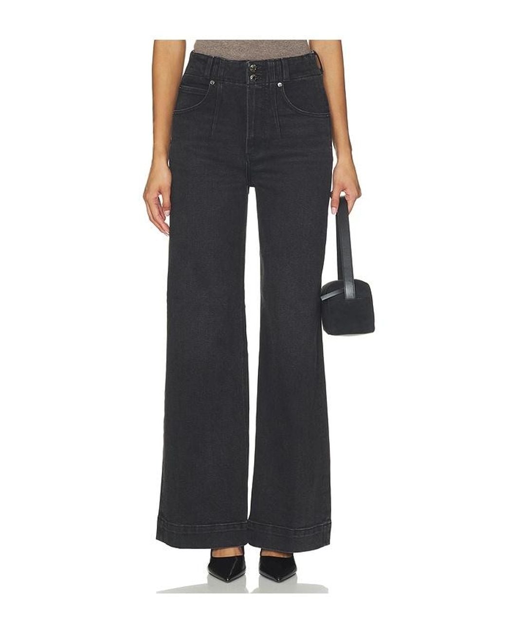 Pistola Black Lana Double Button Wide Leg Jeans