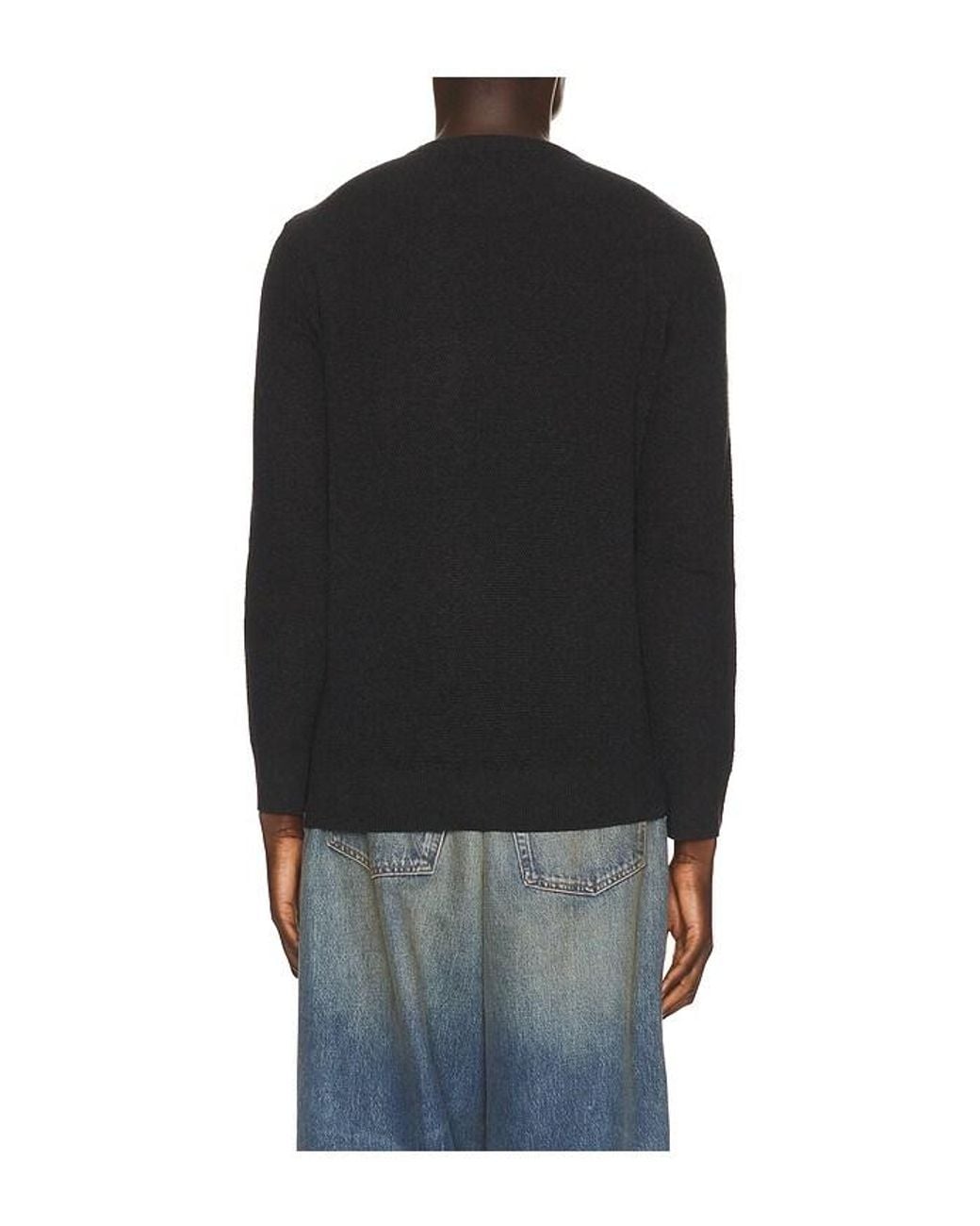 Faherty Brand Black Jackson Crew Sweater for men