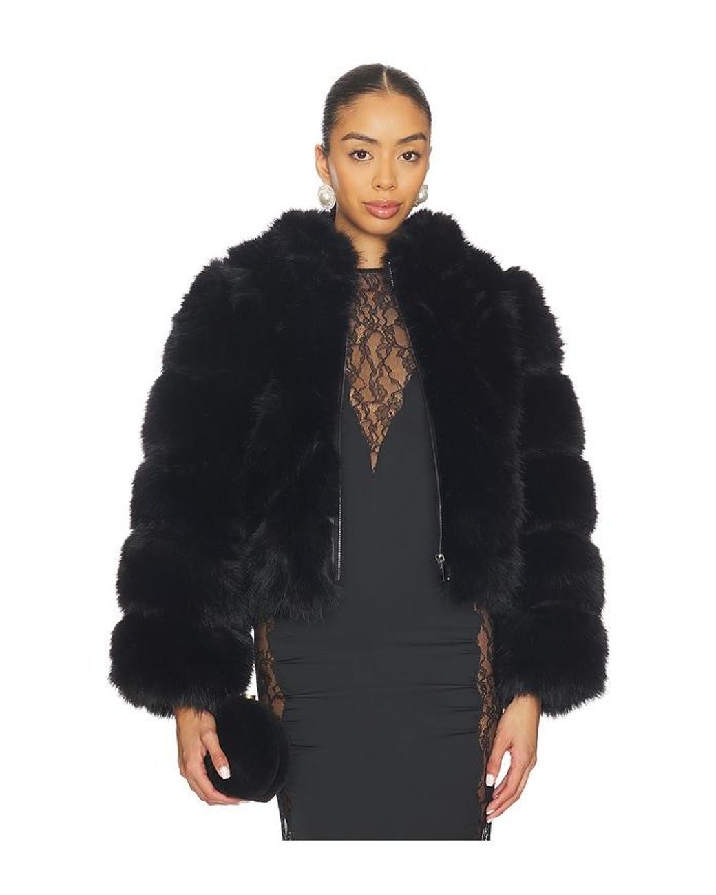 Adrienne Landau Blue Icon Fur Jacket
