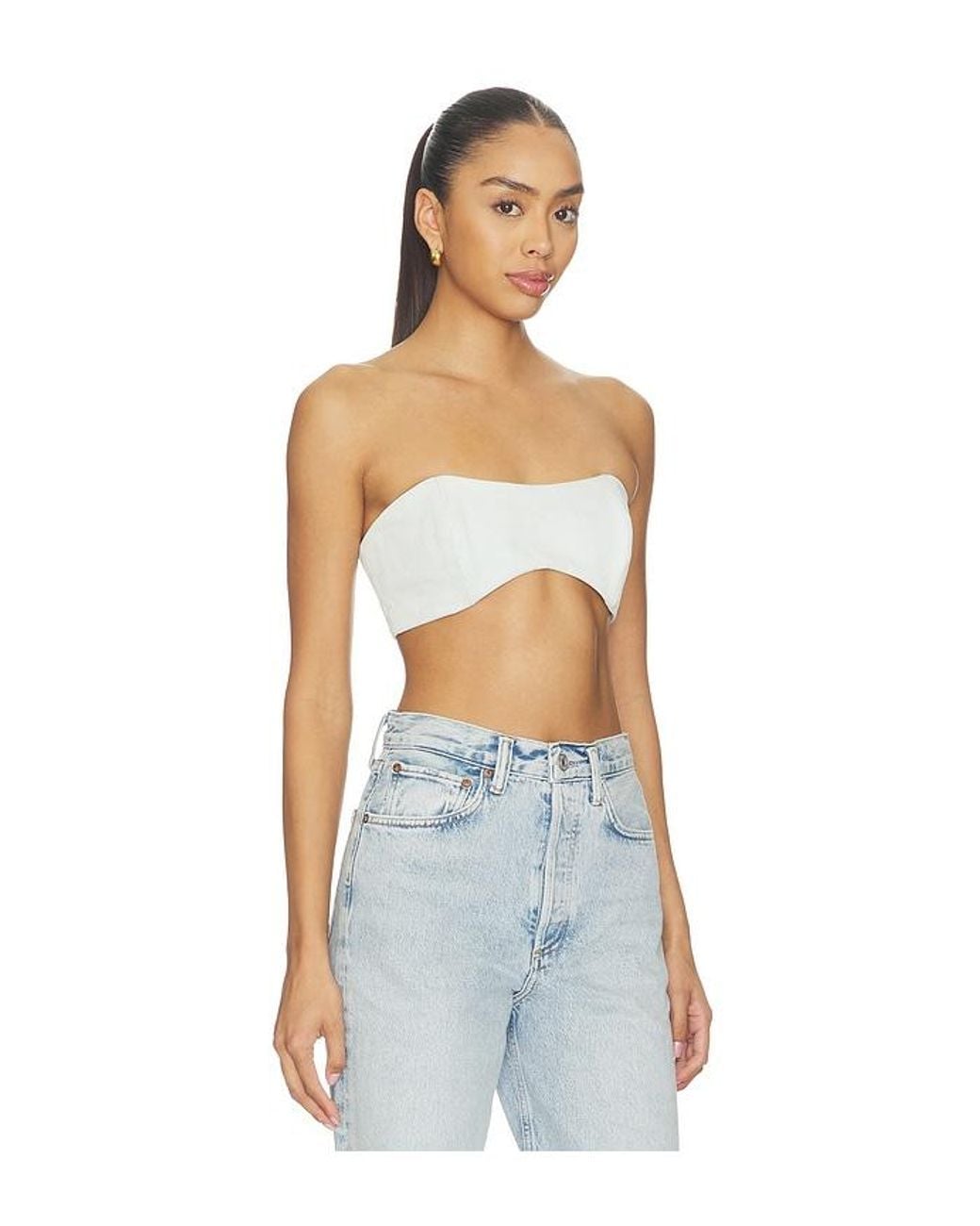 Agolde White Gwynne Tube Top