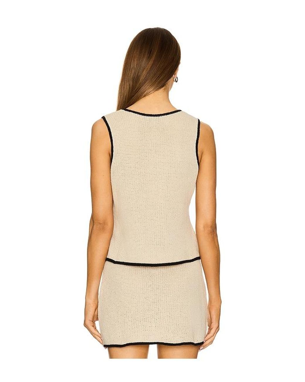 Onia Natural Linen Knit Tie Front Tank