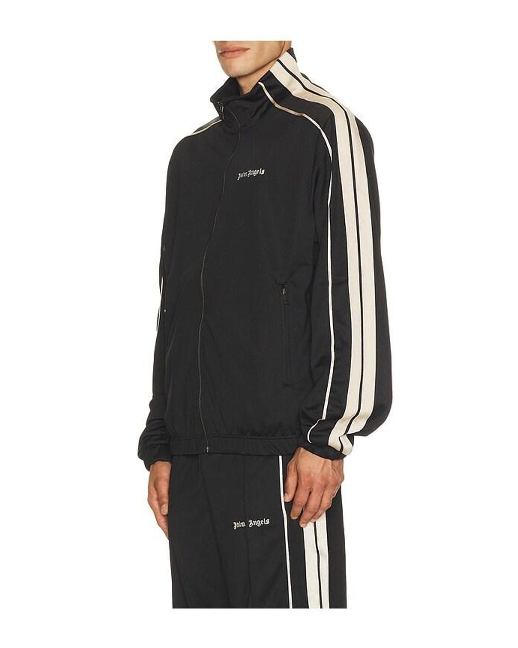 Palm Angels Black Classic Logo Vintage Track Top for men