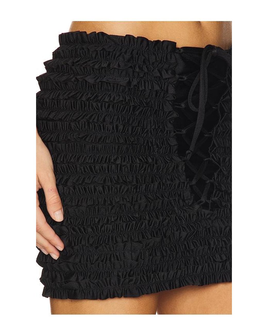 AMOR MIA Black Ruffled Mini Skirt