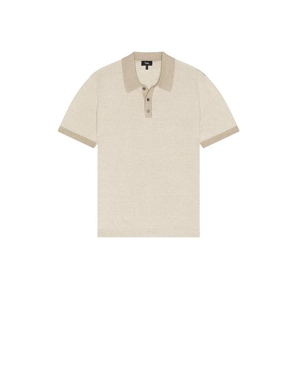 Theory Multicolor Silk Linen Short Sleeve Polo for men