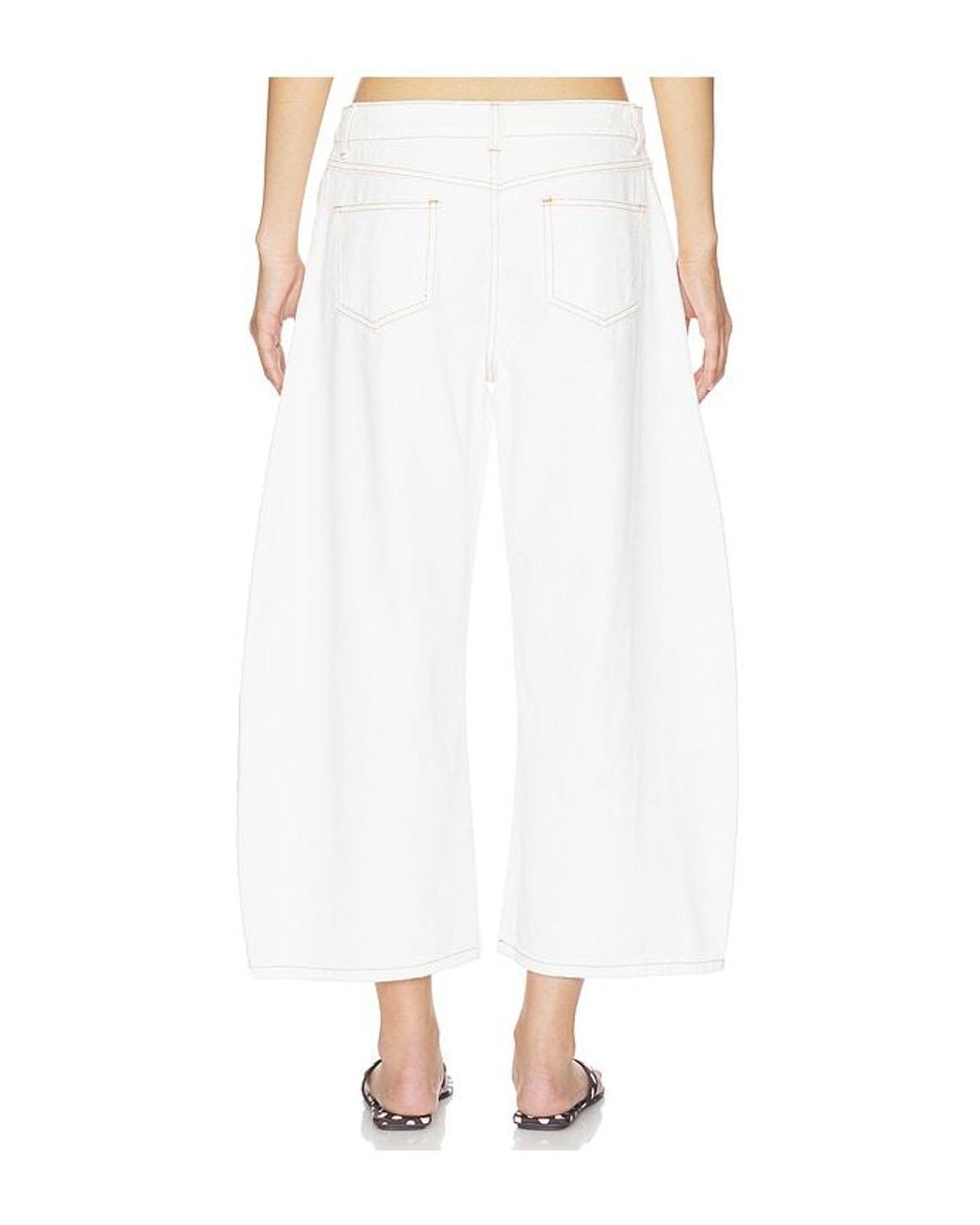 Lioness White Horseshoe Cropped Jeans