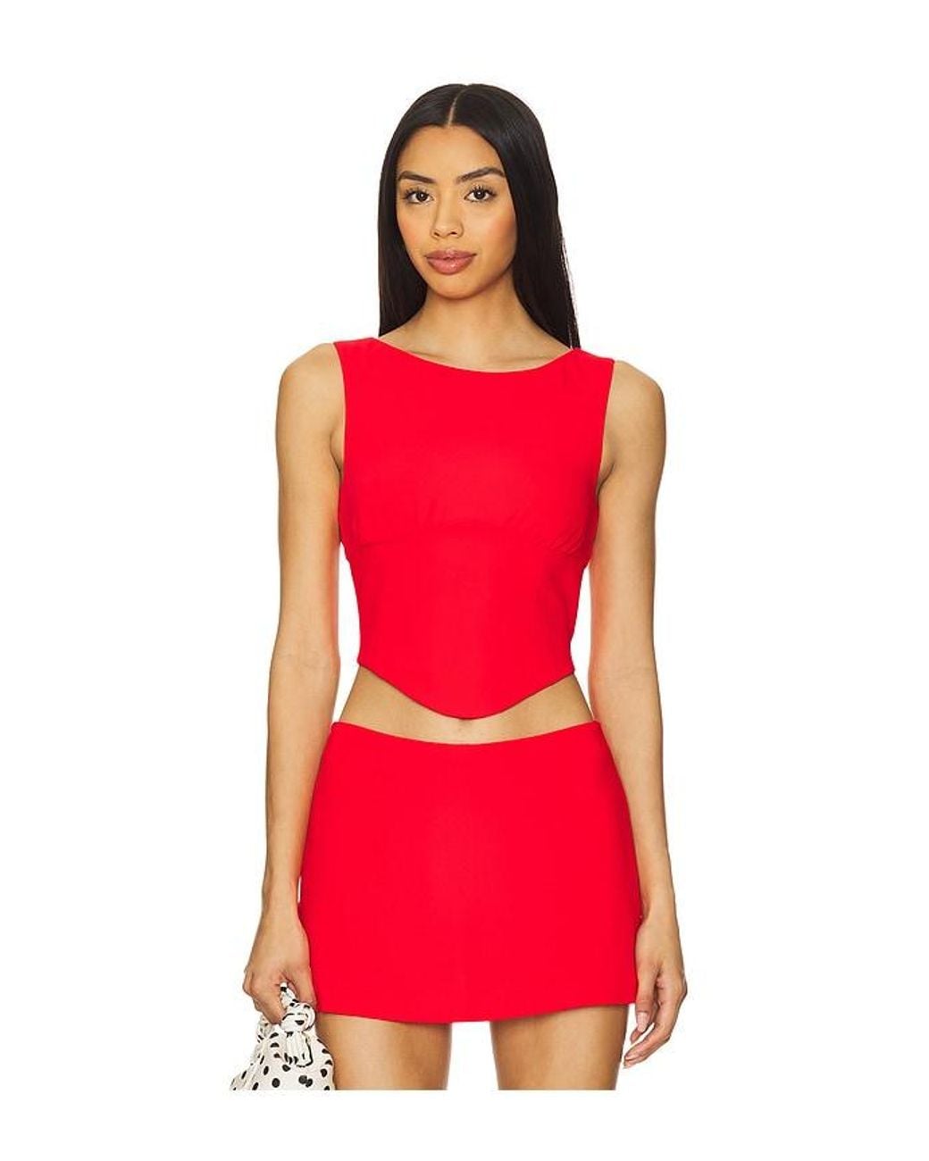 Amanda Uprichard Red Bellini Top