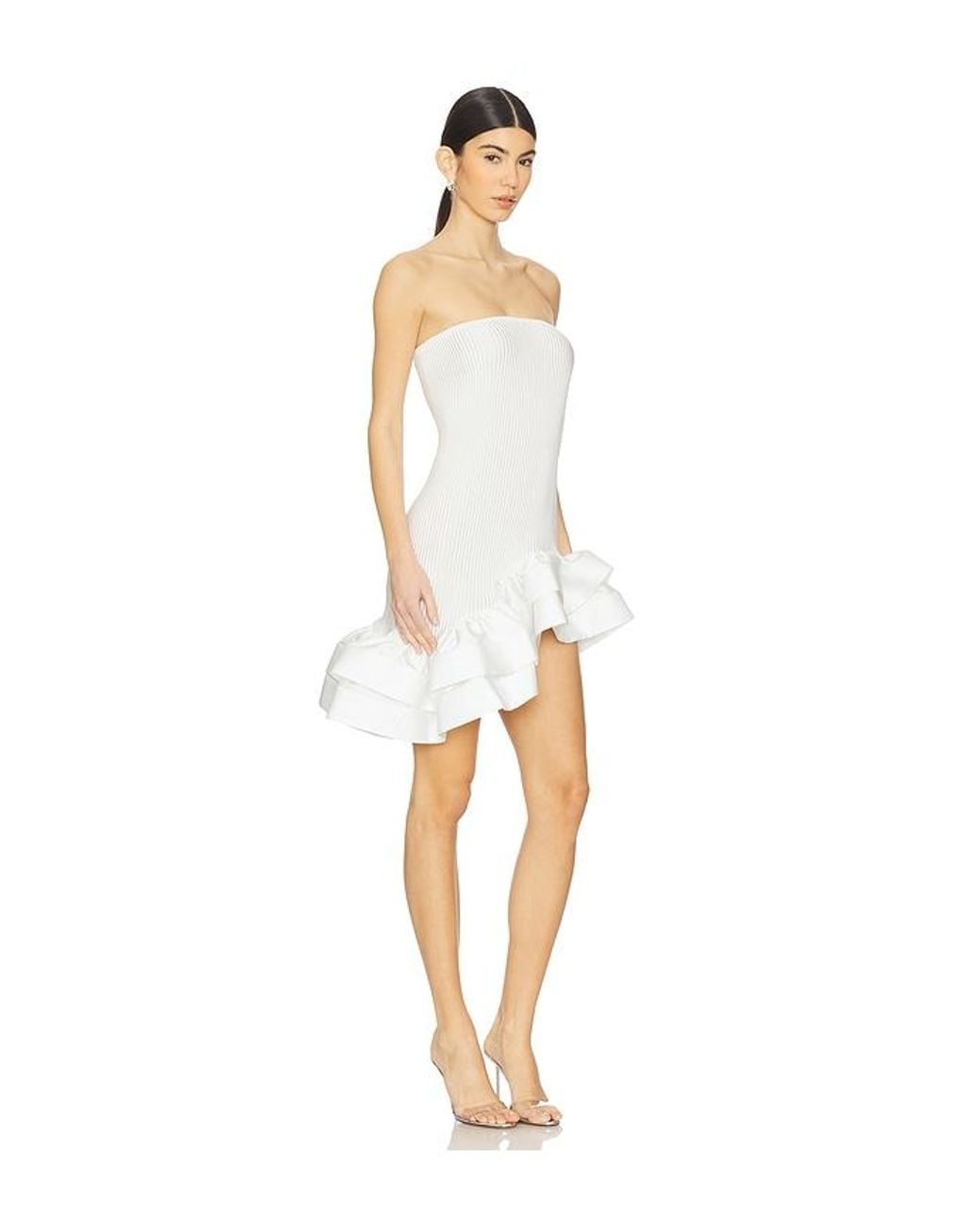 L'idée White Volant Mini Dress