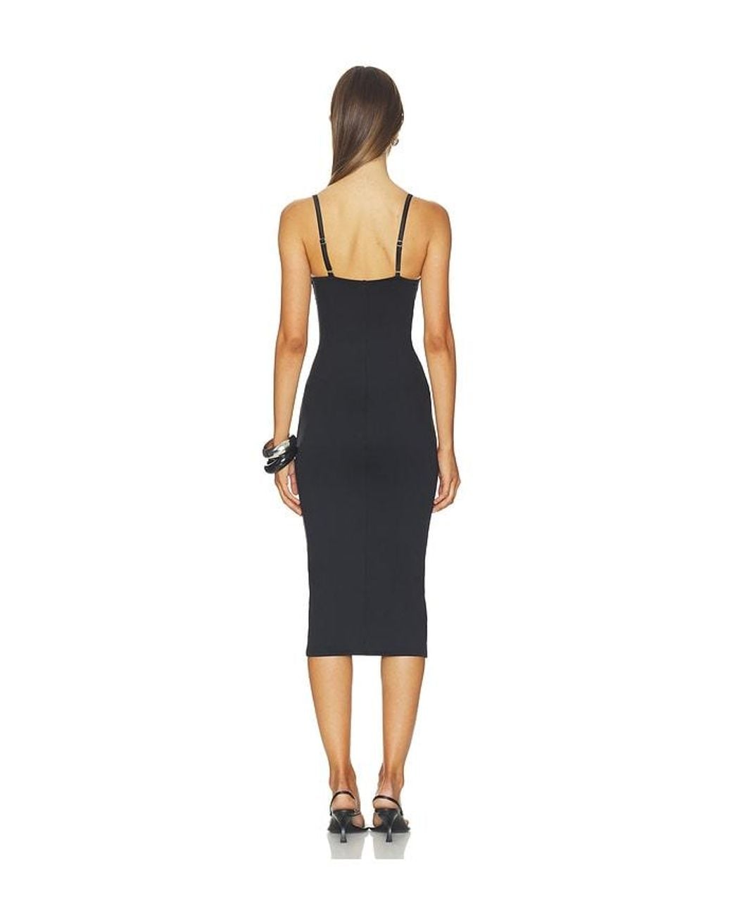 Fleur du Mal Blue Seduce U-Plunge Midi Dress