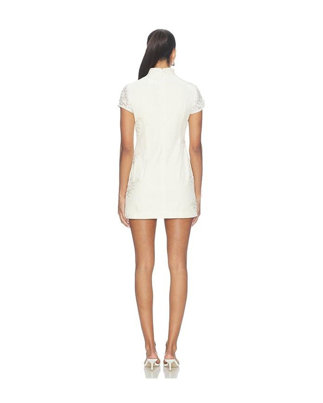 Kim Shui White Haylee Qipao Mini Dress