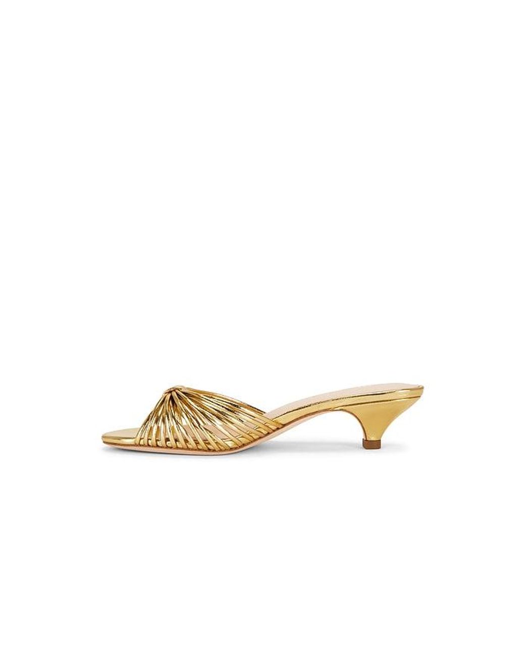 Loeffler Randall Metallic Dixie Strappy Kitten Heel Sandal