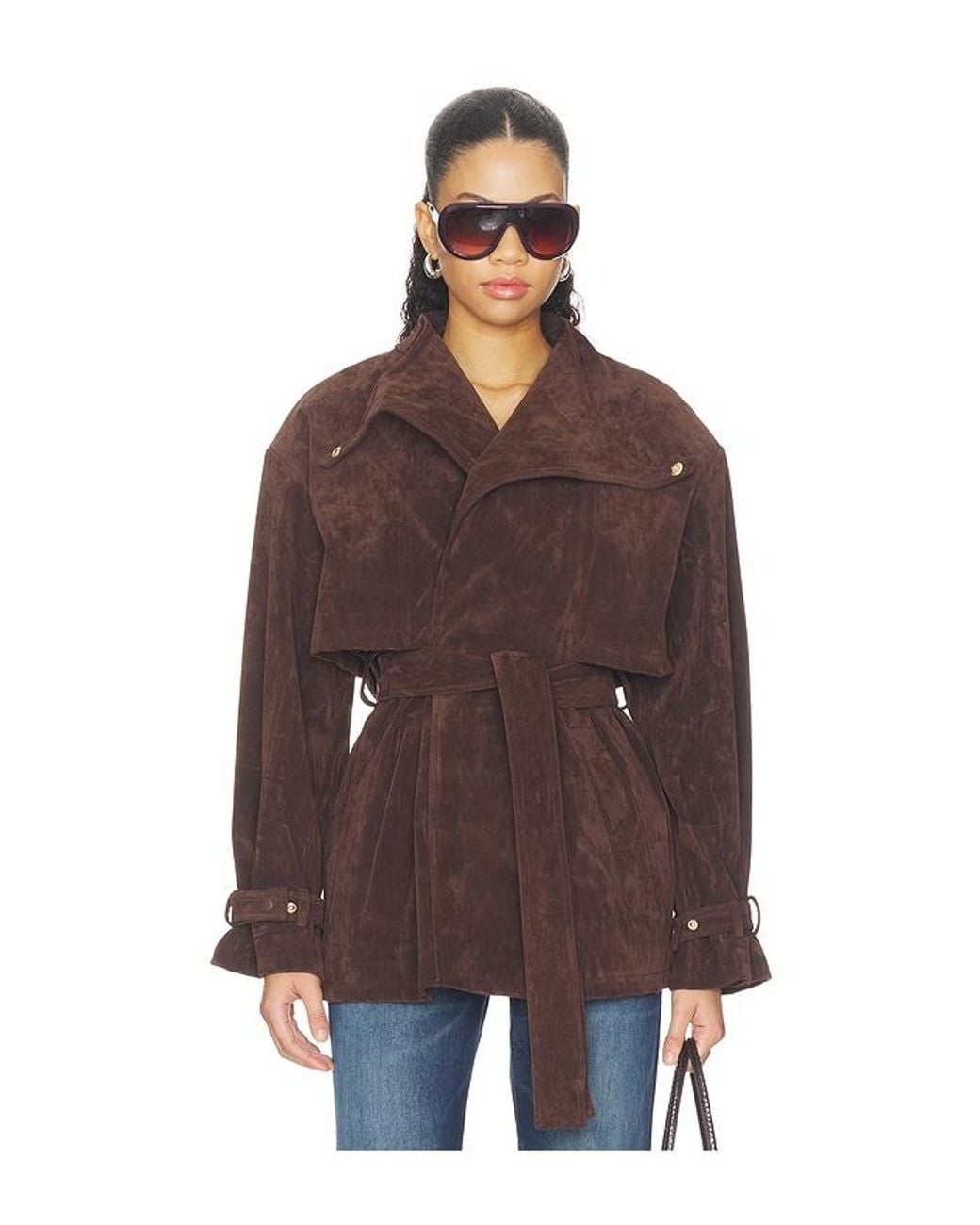 Bardot Brown Veronica Faux Suede Jacket