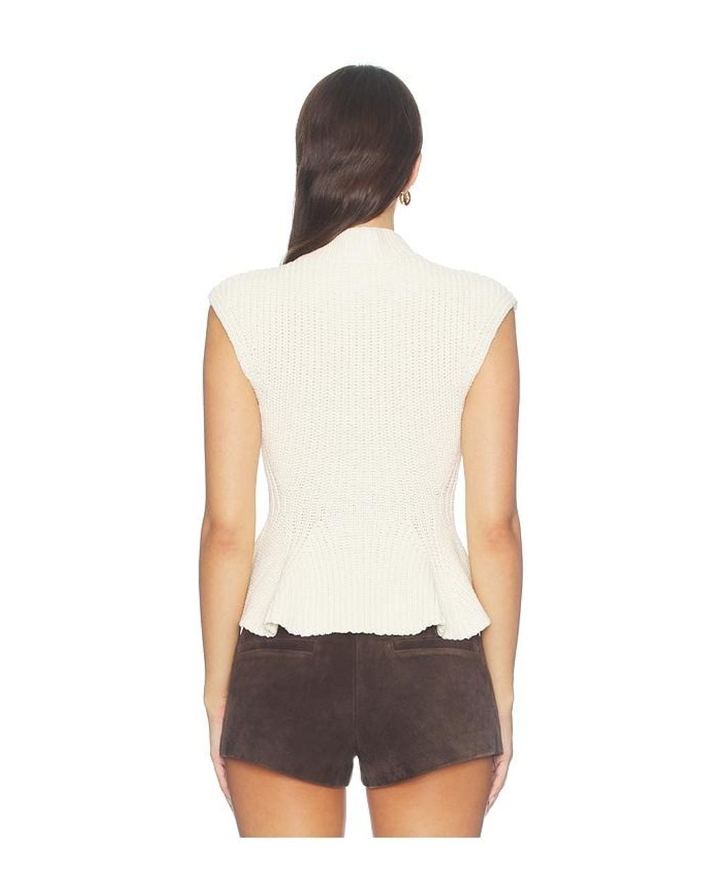Tularosa White Prina Peplum Sweater