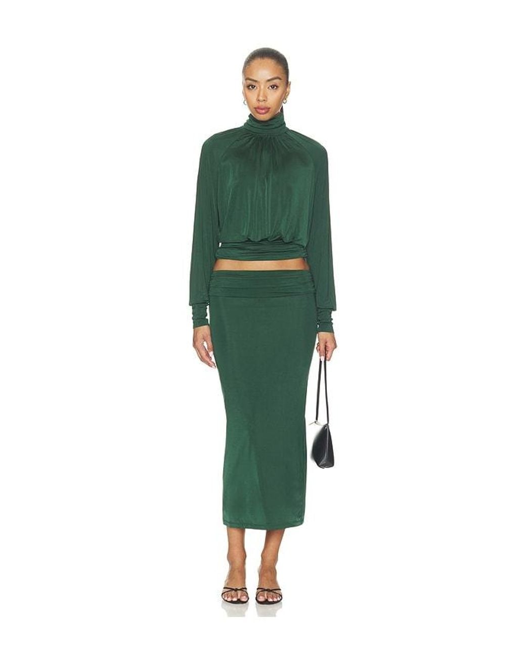 ÉTERNE Green Anouk Liquid Jersey Top