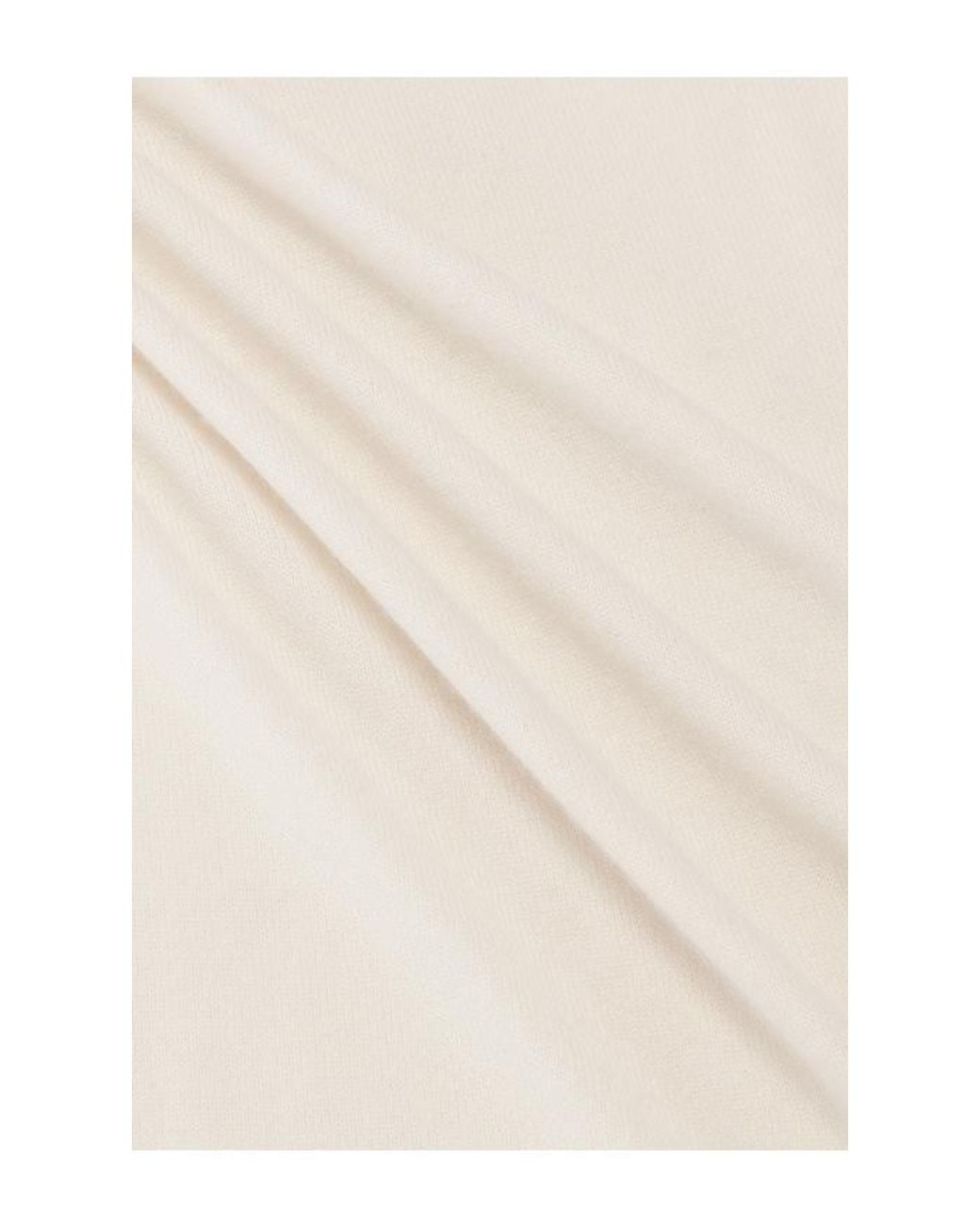 SRG White Jetta Cashmere Draped Scarf Turtleneck
