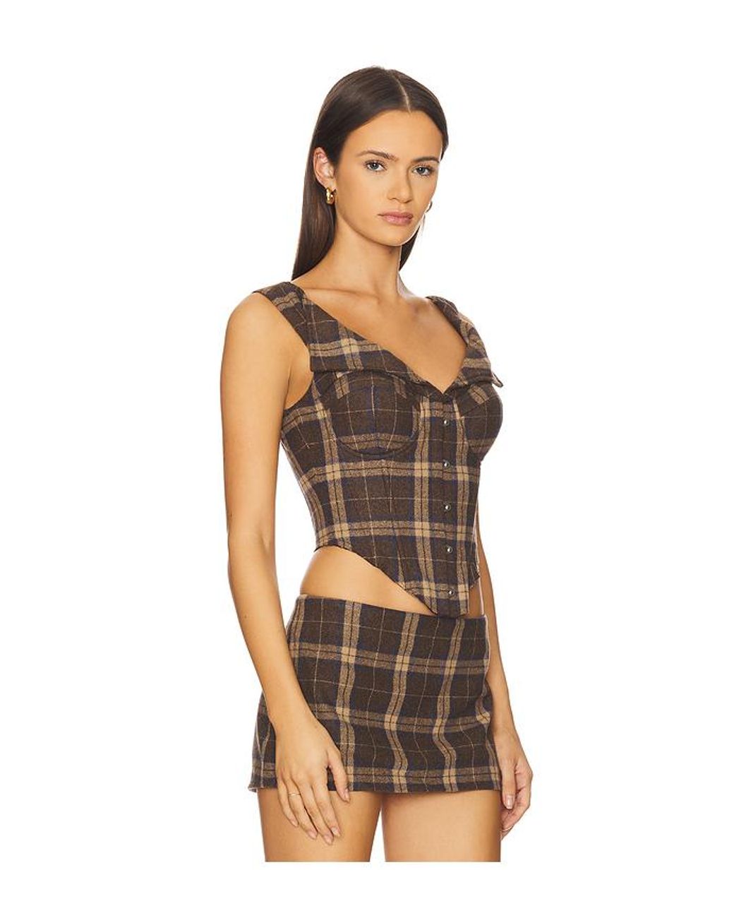 GUIZIO Multicolor Chamonix Tartan Corset