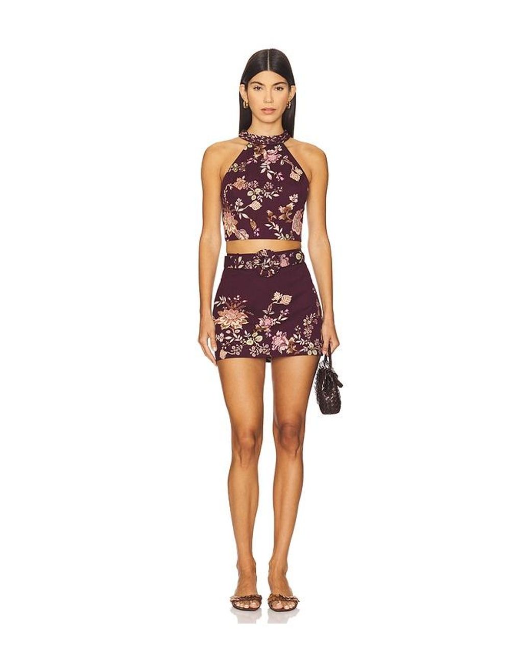 Hemant & Nandita Red Halter Neck Top