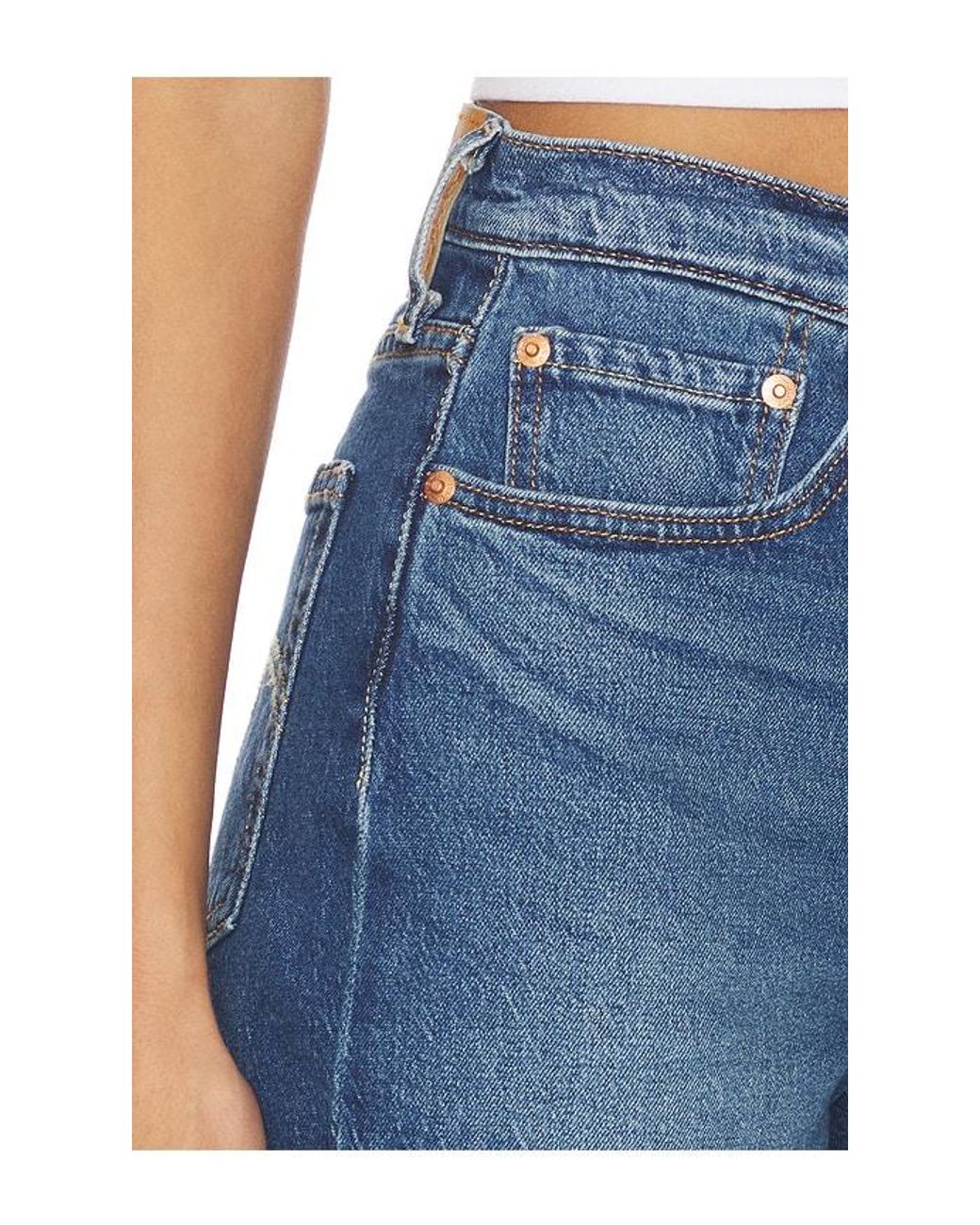 Levi's Blue 501 Mid Thigh Short