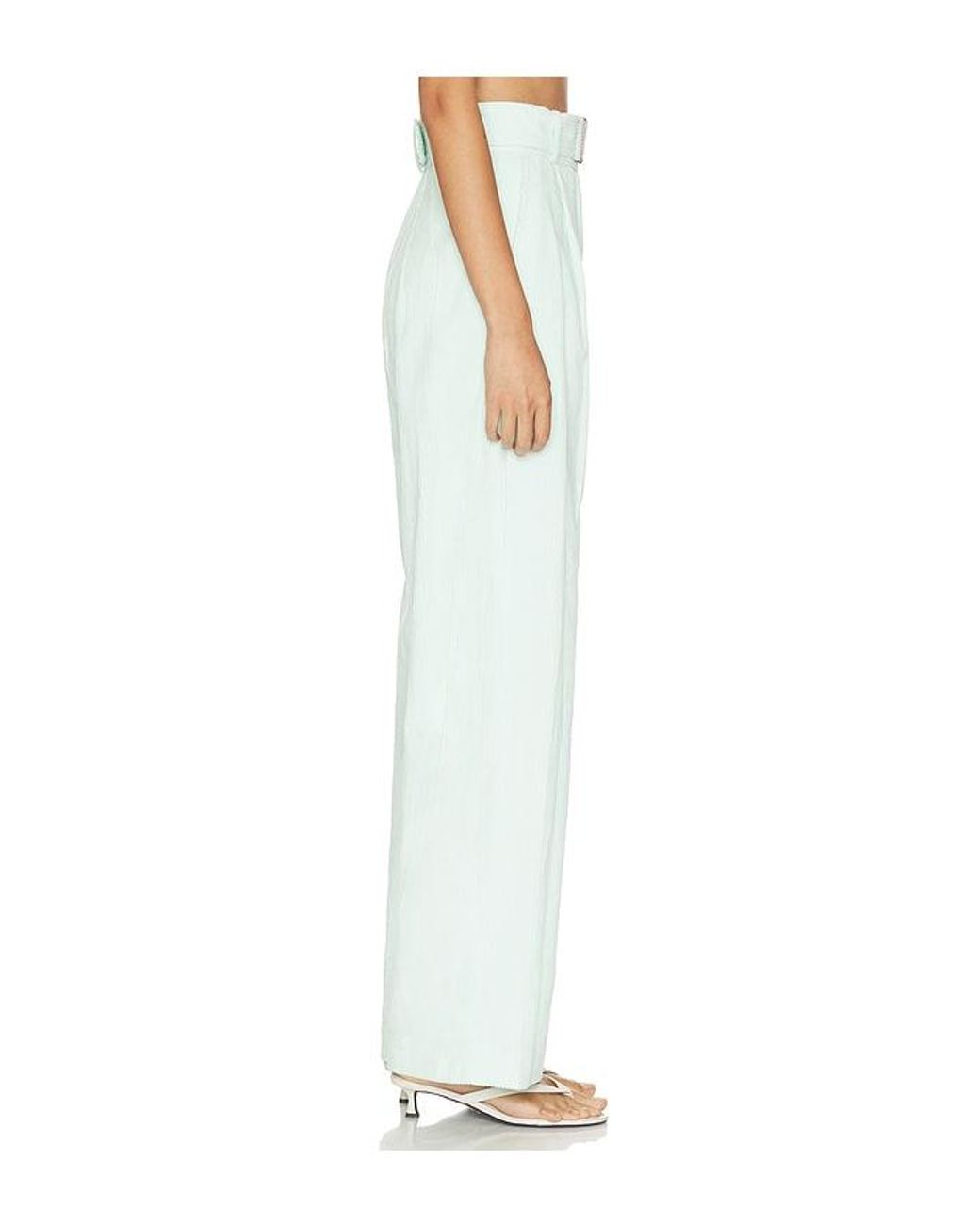 Matthew Bruch White Pleated Barrel Trouser