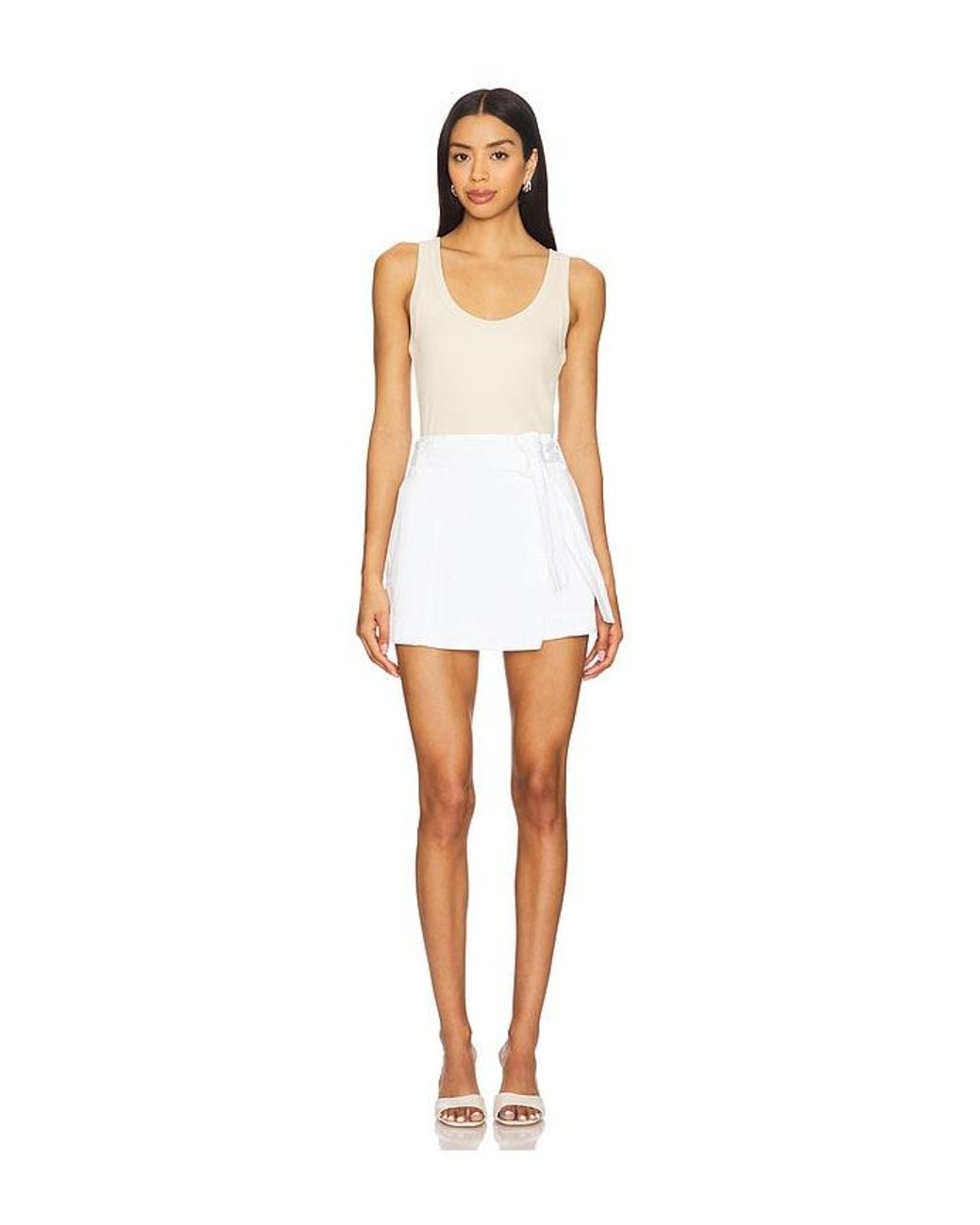 Veronica Beard White Agee Skort