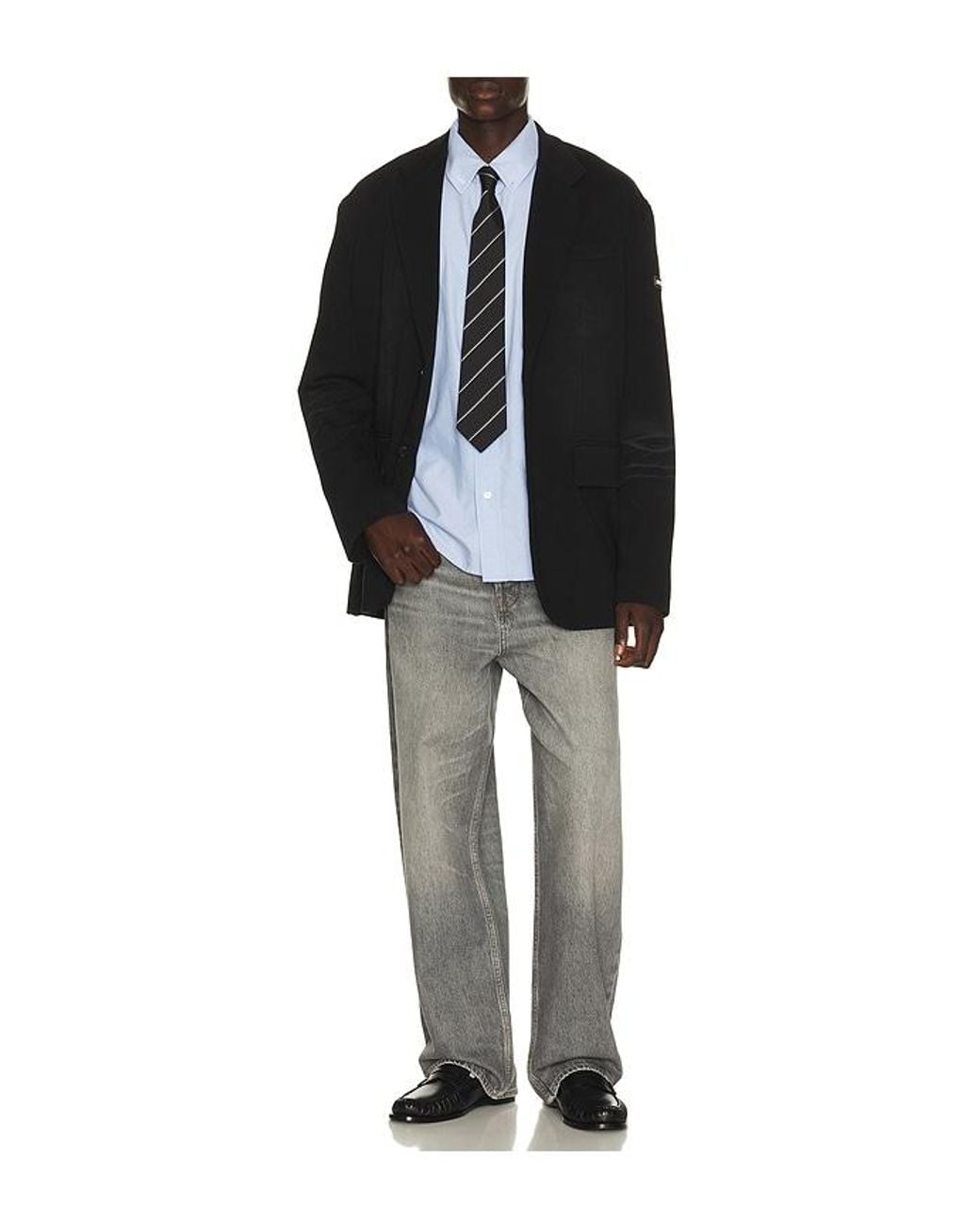 we11done Black Washed Jersey Blazer for men