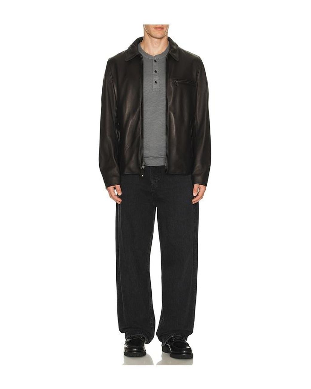Rag & Bone Gray Classic Flame Henley for men