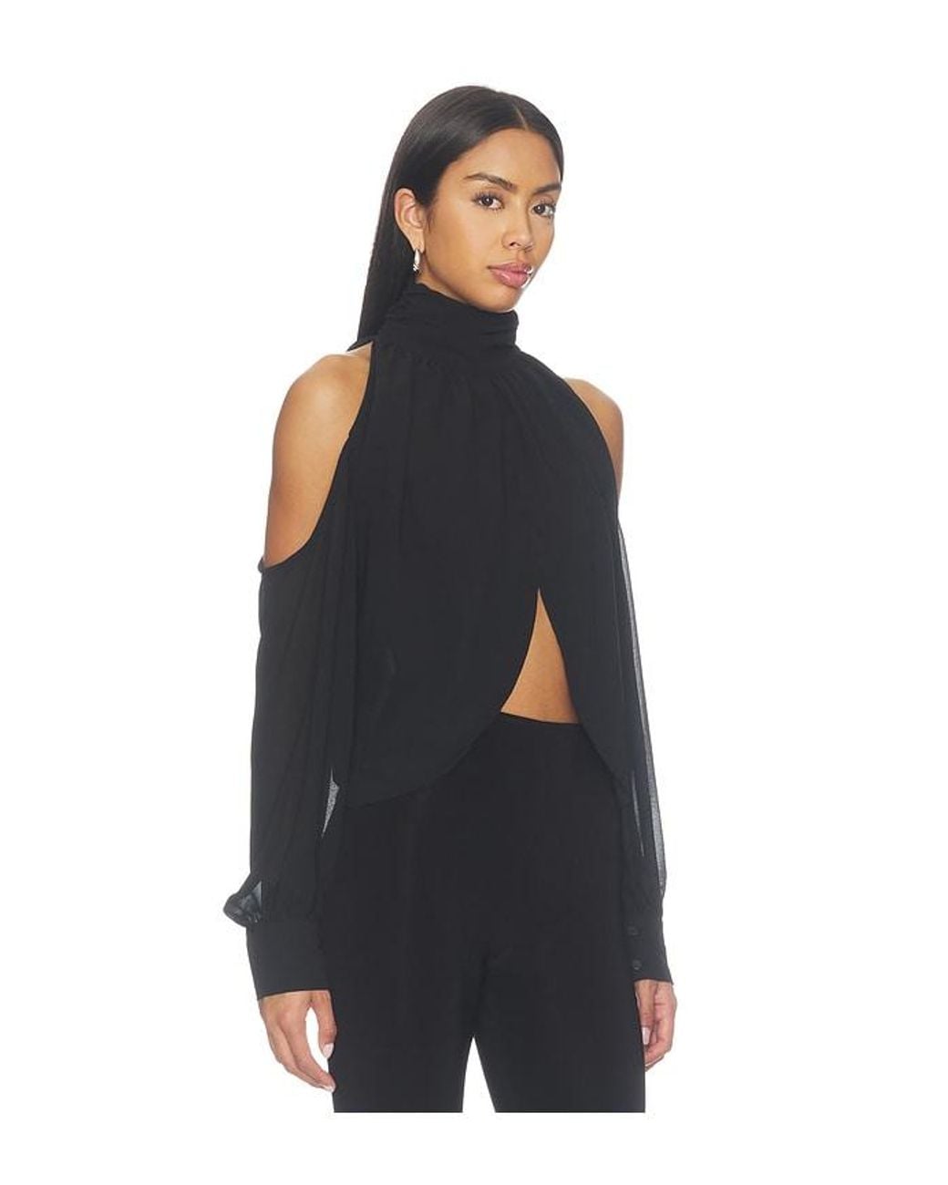MORE TO COME Blue Chiara Cold Shoulder Top