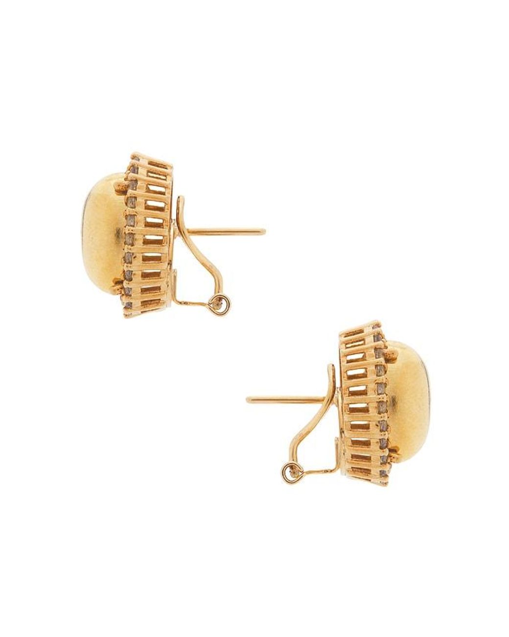 Anton Heunis Metallic Clasp Oval Stud Earrings