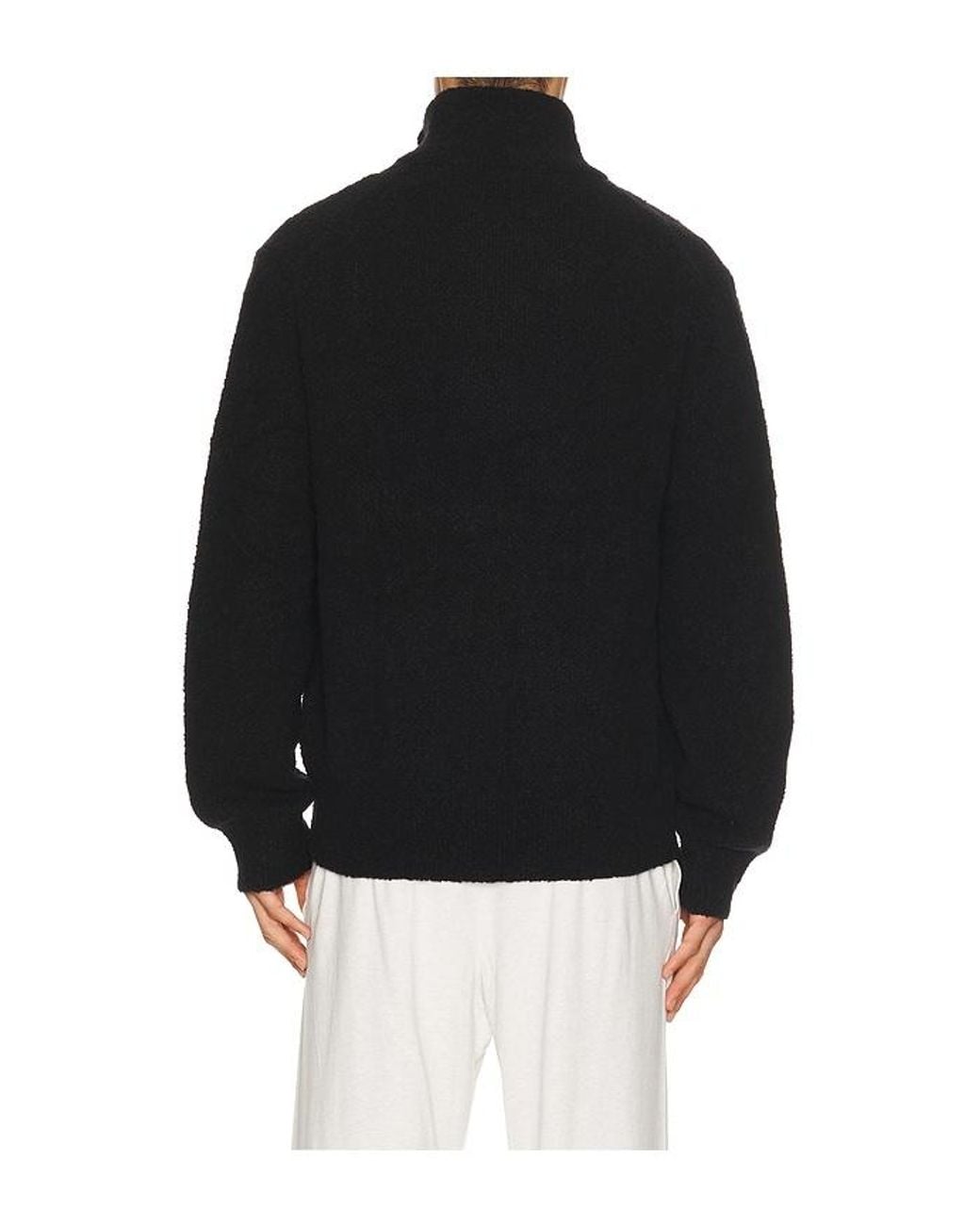 PAIGE Black Donover Quarter Zip Sweater for men