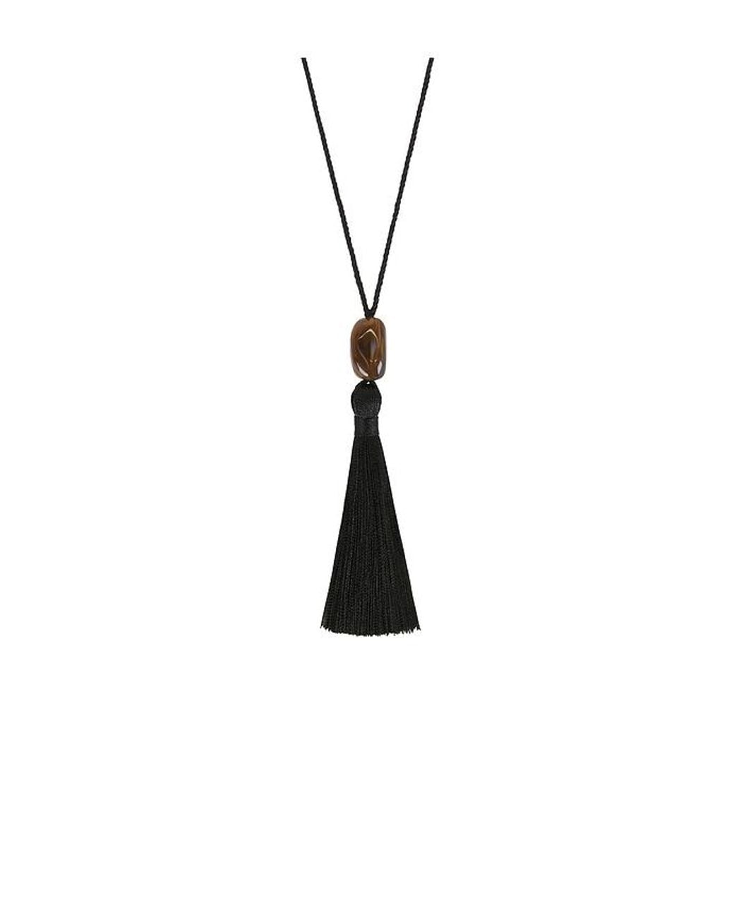 Shashi Black Maximes Tassel Necklace