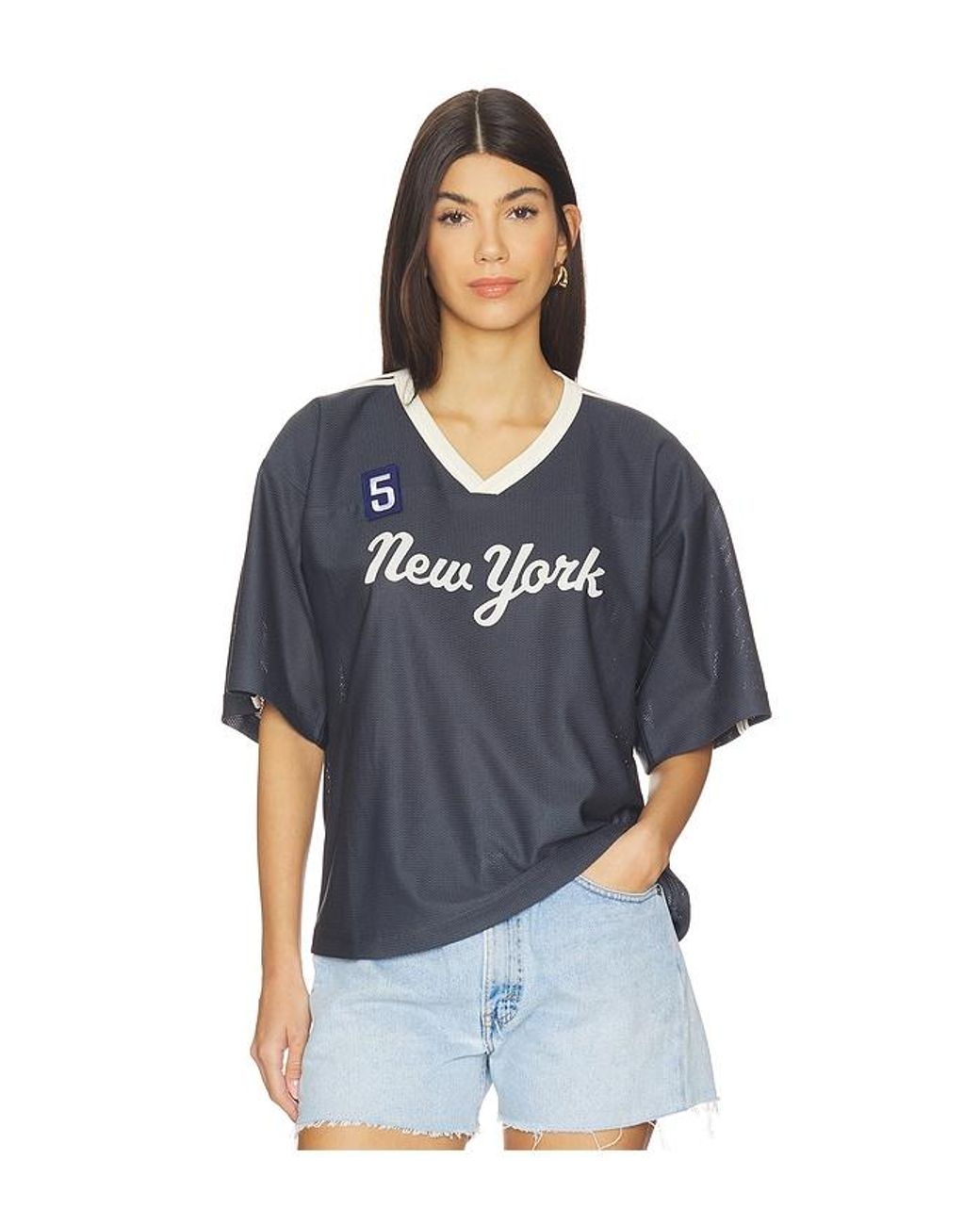 Lovers + Friends Blue Wyatt Jersey Top
