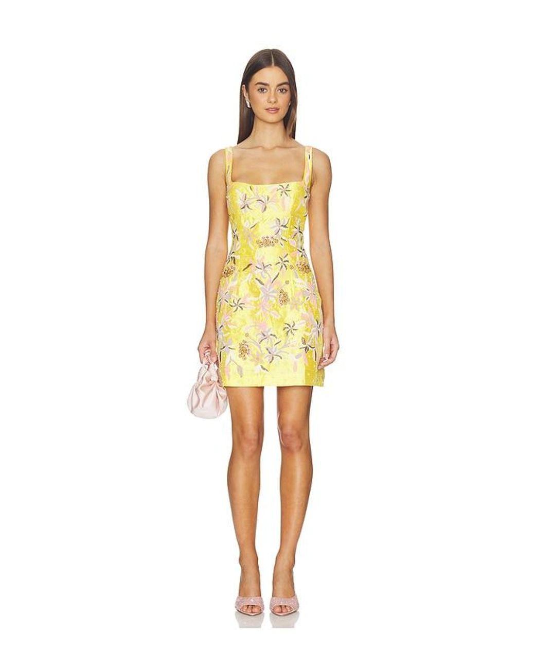 La Fuori Yellow Mini Dress
