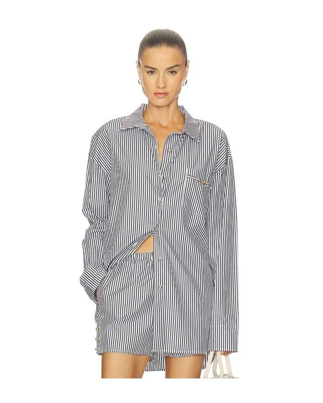 L'Agence Gray Lorena Resort Shirt