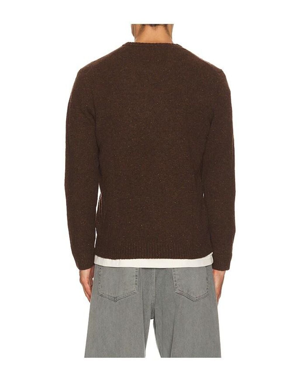 Marine Layer Brown Donegal Crew Sweater for men