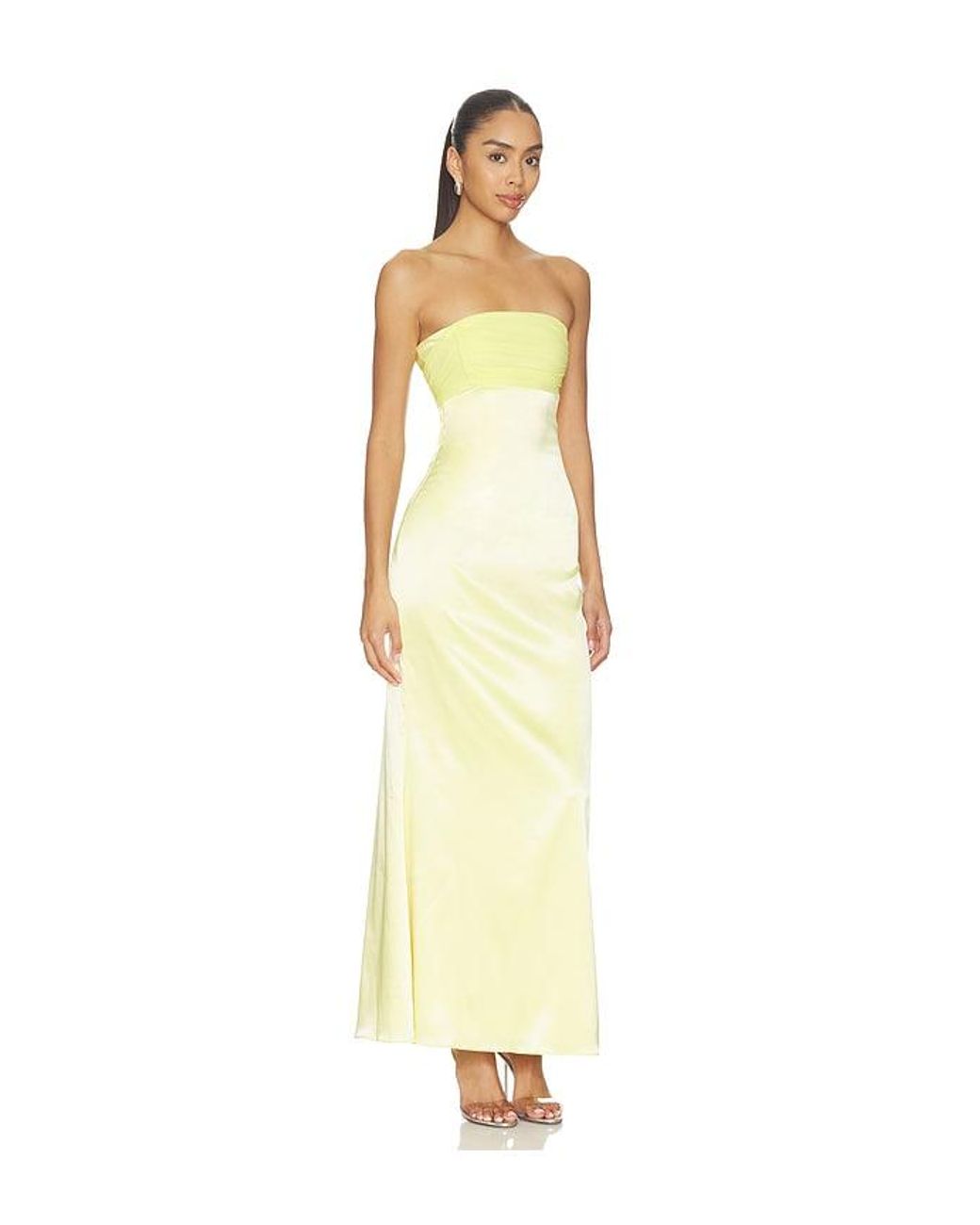 MORE TO COME Metallic Renata Strapless Gown