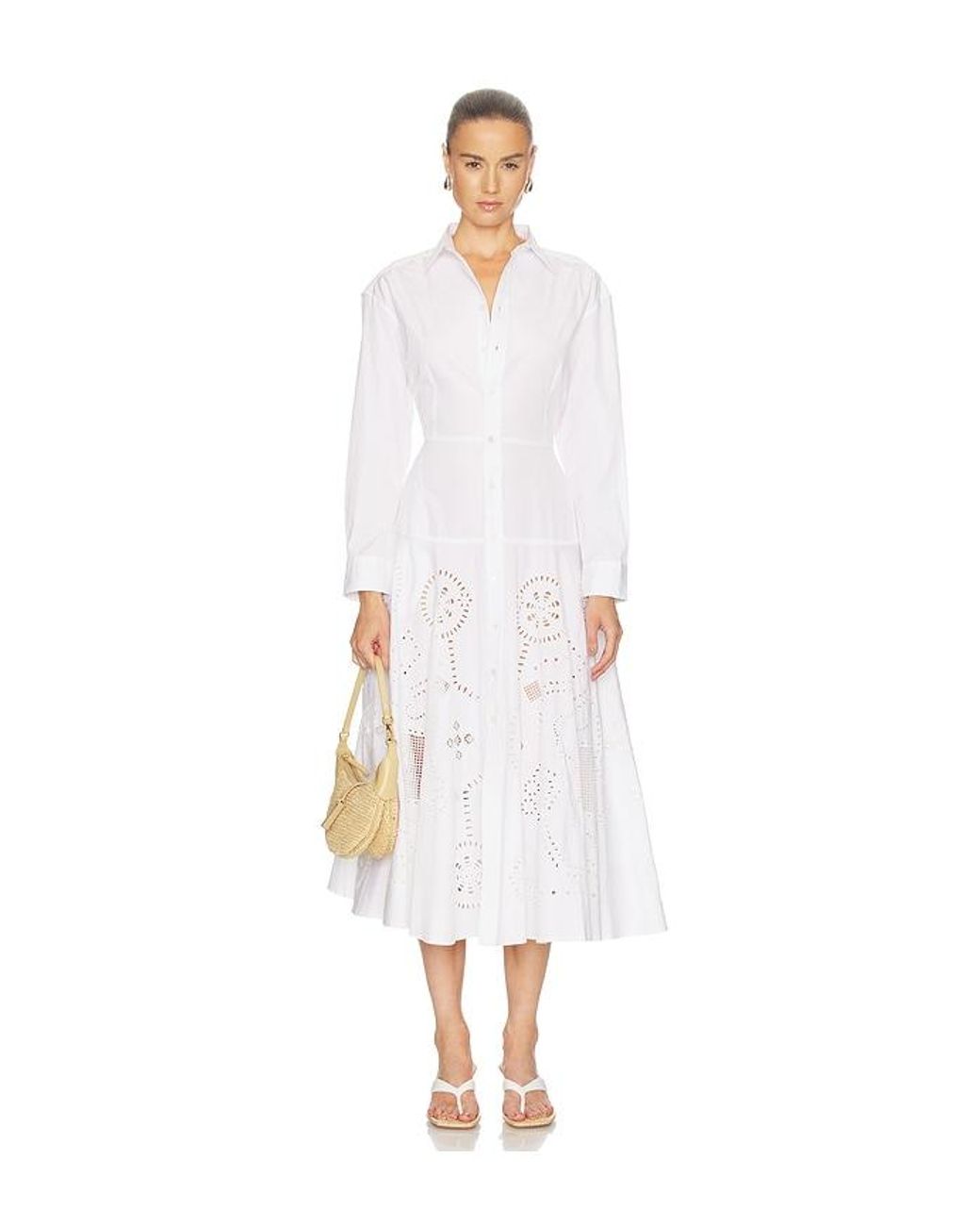 Polo Ralph Lauren White Collared Long Sleeve Shirt Dress